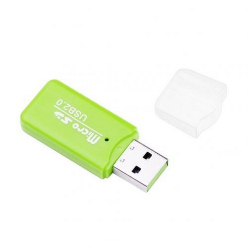 지지대 USB 20 메 카드 리더 고속 SD TF 어댑터, 1) Green