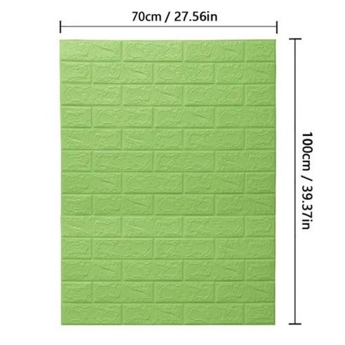 몽실마켓 공지사항 템바보드 3D 벽돌 패턴 벽 패널 벽지 거실 침실 주방 배경 장식 DIY 방수 70cm 1m 몽실마켓 공지사항, 25) green  70CM X 1M