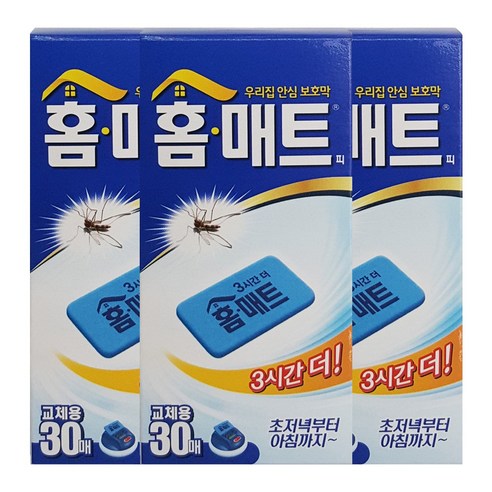해피홈 블랙에디션 파워매트S 리필 78p + 코드형 훈증기 세트, 1개 에프킬라매트 Best Top5 10 홈매트 교체용 리필 30매 X 3개, 30g
