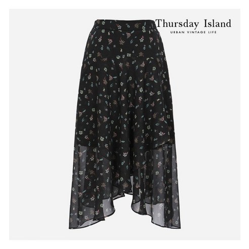 [정품매장] 써스데이아일랜드 데일리 캐주얼 스커트 [Thursday Island] 랩 변형 쉬폰 원피스(T224MSK235W)