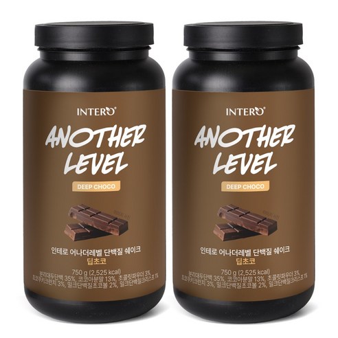 인테로 어나더레벨 단백질 쉐이크 초코맛, 750g, 2개