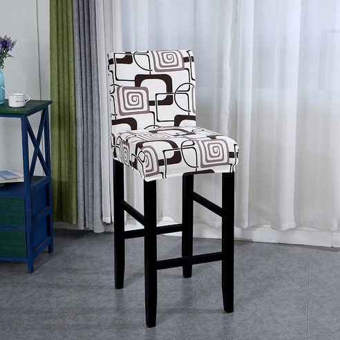 사계절 통용 바 테이블 높은 발판 낮은 등받이 의자 커버 가정용 가방 더러움 방지 탄력 식탁 의자 커버, 고전 격식