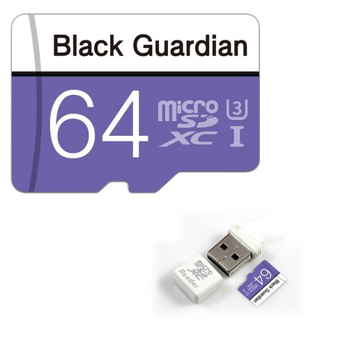 블랙박스  블랙가디언 자동차 블랙박스메모리카드 16G 32G 64G 128G 마이크로SD MLC, 64GB+USB리더기