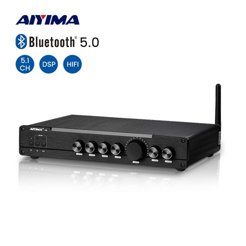 AIYIMA A9 100W 파워앰프 서라운드 오디오 앰프 하이파이 블루투스 5.0 서브우퍼 앰프 APTX DSP 동축 OPT 5.1 홈시어터