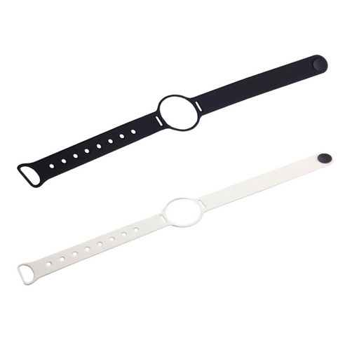 2Pcs Smart Bracelet MISFIT SHINE 2 용 스트랩 교체, 블랙 화이트, 260mm, TPE