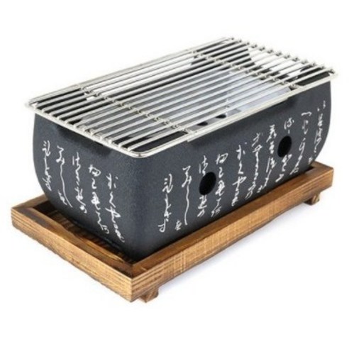 일본식 직사각 미니 화로 세트, 26 x 13 cm