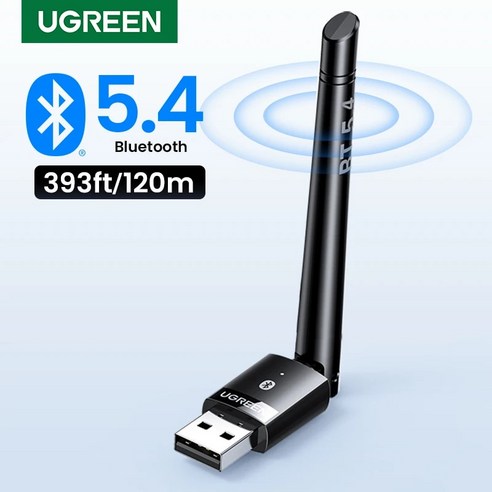 와이파이 중계기 확장기 공유기 UGREEN USB 블루투스 53 54 어댑터 PC 무선 마우스 키보드 음악 오디오 리시버 송신기용 120M 동글, 2)Bluetooth 5.4