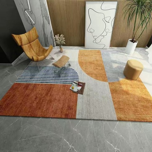 [RichMagic] 거실 용 북유럽 고급 카펫 빨 수있는 바닥 라운지 깔개 대형 지역 깔개 침실 카펫 현대 가정 거실 장식 매트, {"크기":"Custom size"}, O
