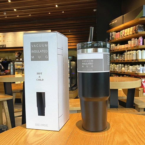 ZZJJC 아이디어 보온병 아이디어 텀블러 아웃도어 보온병, 블랙, 501-600ml