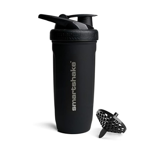 스마트쉐이크 Reforce 스테인레스 스틸 단백질 셰이커 병 900ml, 블랙, 1개