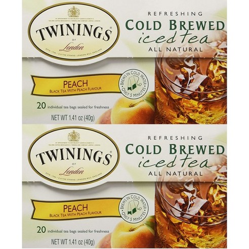 트와이닝 콜드 브루 아이스 블랙 티 피치 20개입, 40g, 2개