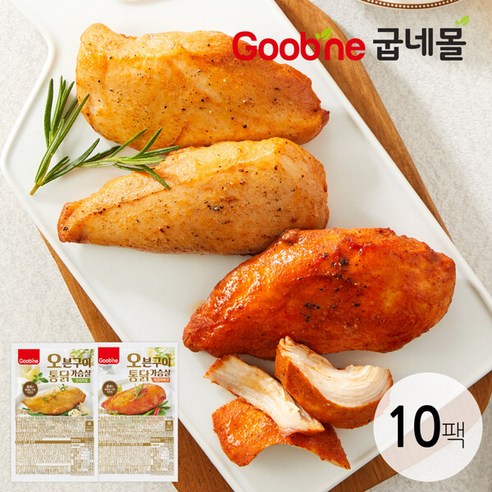 [굽네 오통닭]치킨맛 오븐구이 통 닭가슴살 110g 10팩, 60개
