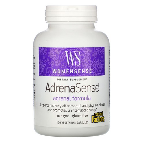 Natural Factors WomenSense AdrenaSense 부신 포뮬라 베지 캡슐 120정, 1개