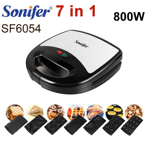 [SW] 3 In 1 와플 메이커 샌드위치 프레스 5 In 1 조리기구 빵 기계 케이크 아침 식사 기계 와플 포트 Sonifer, SF6054_러시아