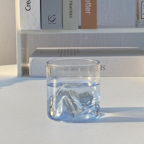 DFMEI 물컵 조용한 Guanshan 컵 창조적인 유리제 가구 높은 붕규산 방열 찻잔, DFMEI 블루 200ML/구경 7*높이 7CM