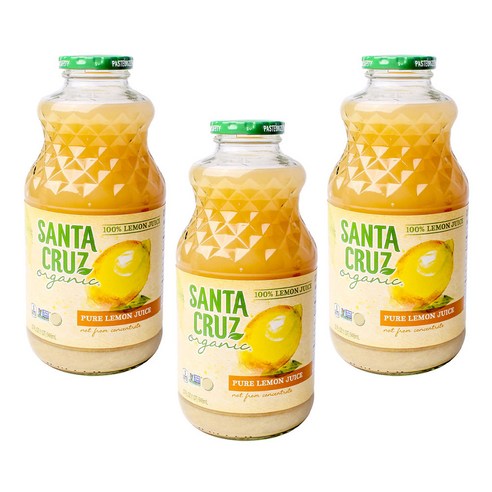 산타크루즈오가닉 퓨어 레몬 주스 글루텐 프리, 946ml, 3개