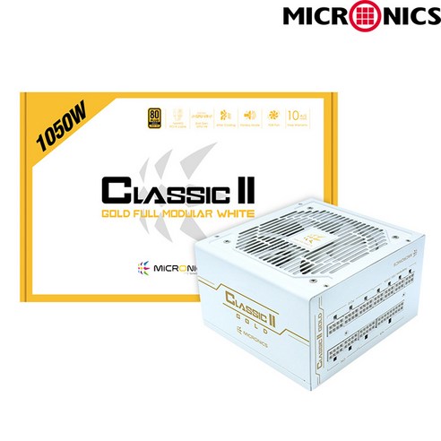 마이크로닉스 Classic II 1050W 80PLUS GOLD 230V EU 풀모듈러 화이트