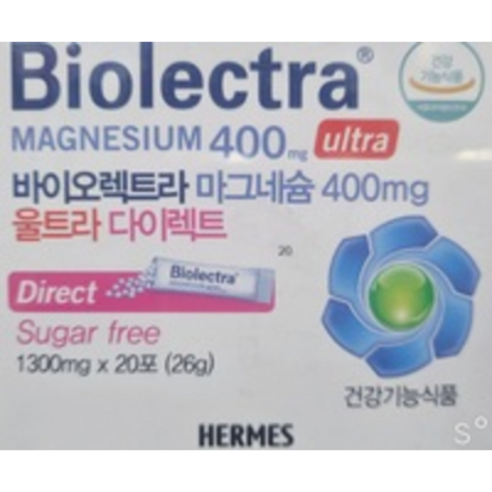 헤어메스 바이오렉트라 마그네슘400mg 울트라 다이렉트 20포, 레몬, 20정, 1개, 26g