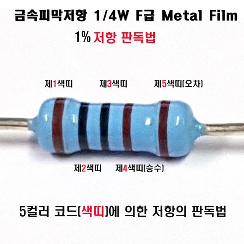 저항 30옴 (10개묶음) 1/4W F급 1% 금속피막저항 정밀저항 고정저항 Metal Film Resistor