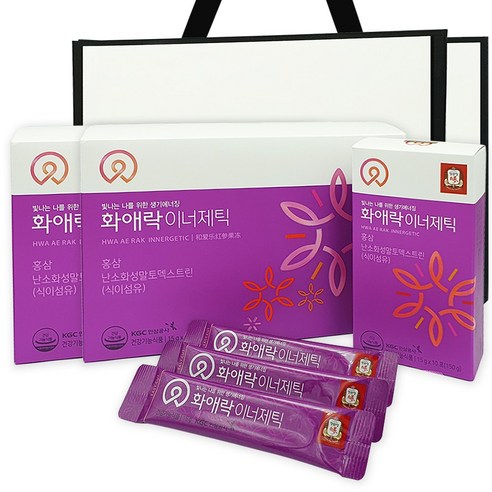 정관장 화애락 이너제틱 쇼핑백포함, 15g x 60포 2박스