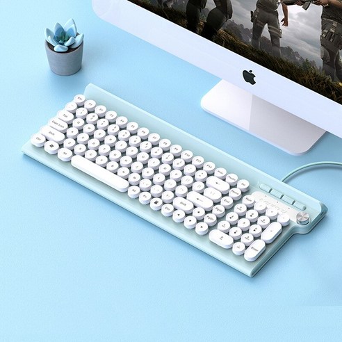 USB 유선 게이밍 키보드 매직 마우스 세트 노트북 Xiaomi 맥북 PC 게이머 기계적 느낌 키보드 마우스 콤보 노트북 키패드, Green Keyboard, 하나, 하나