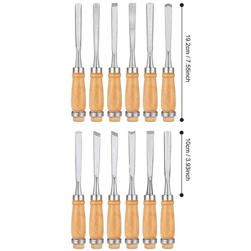 우드카빙키트 서각칼 나무 조각용 치즐 세트 24 개입 소형 및 대형 조각가 포함 목재 키트, [02] 12PC-B