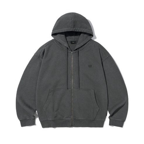 BROWNBREATH PIGMENT TAG HOOD ZIP UP - CHARCOAL BJFMHZB02CC 420735