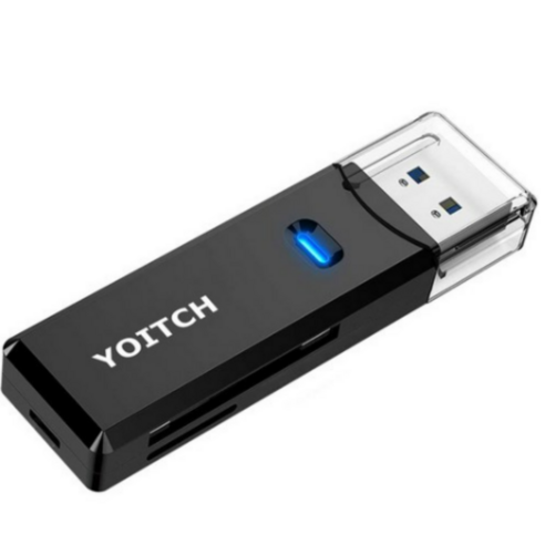 요이치 USB 3.0 SD카드 리더기, YG-CR300, BLACK(블랙), 1개