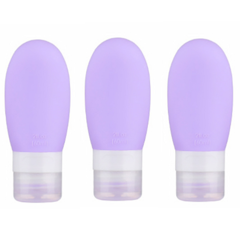 27리빙 말랑말랑 여행용 실리콘 용기, 3개, 퍼플 60ml