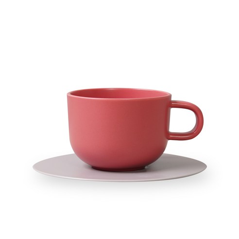 보울보울 볼볼홈파티 커피잔 350ml + 소서, 로제핑크(커피잔), 애쉬그레이(소서), 1세트