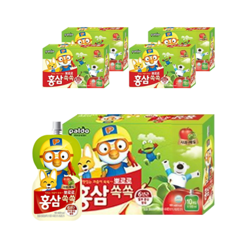 팔도 뽀로로 홍삼쏙쏙 어린이음료 사과매실, 100ml, 20개