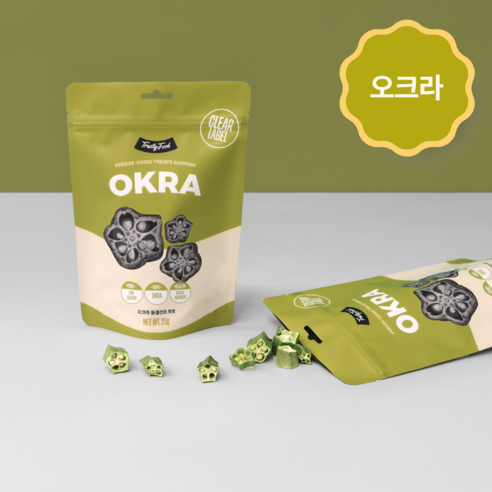 트러스티푸드 가니쉬 동결건조 오크라 저칼로리 강아지 간식 트릿, 1개, 25g