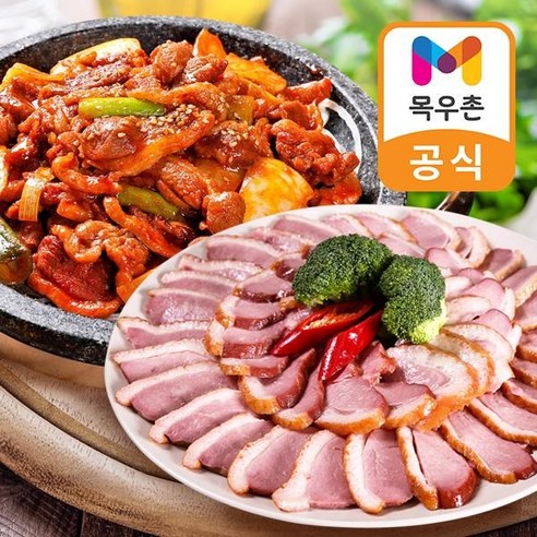 목우촌 [목우촌]허브갈릭 훈제오리 슬라이스 210g 4팩(소스 2봉)오리주물럭 250g 2팩, 단품, 1