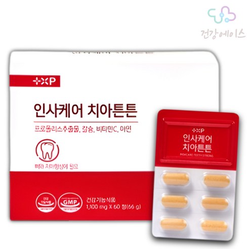튼튼한 치아케어 잇몸 강화 인사케어 염증 프로폴리스, 60회분, 1개