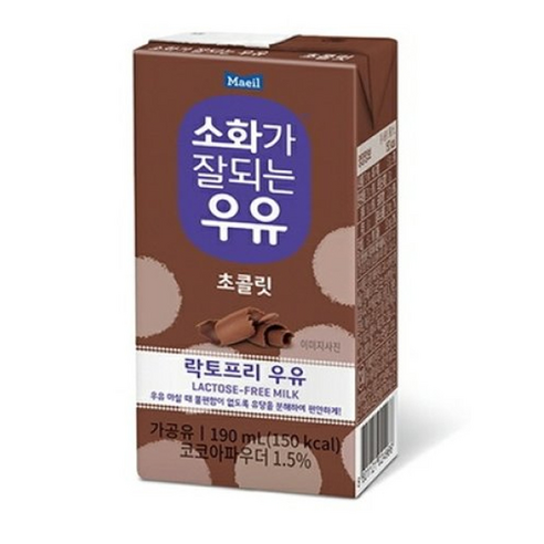 소화가 잘되는 우유 초콜릿 / 락토프리 멸균우유, 190ml, 11개