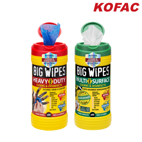 BIG WIPES 빅와이프스 Heavy Duty 헤비듀티 Multi surface 멀티서피스 만능티슈 기름제거 오염물제거 산업용티슈, 멀티서피스 다목적용(초록), 1개