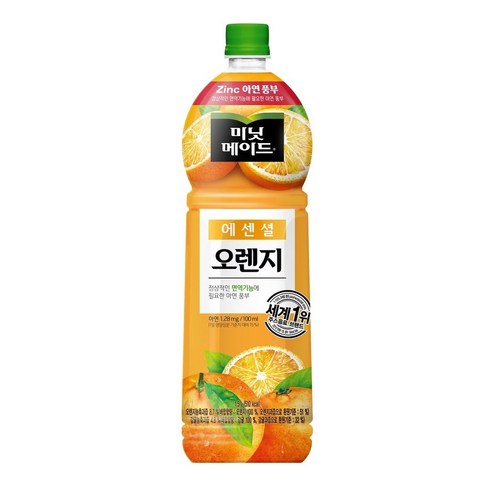 미닛메이드 오리지널 오렌지 1.5L 낱개 / 2페트, 2개