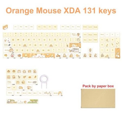 131 키 귀여운 다람쥐 한국어 키캡 PBT 염료 승화 XDA 프로필 MX 스위치용 61 64 68 87 96 104/108 키보드 키캡, 1) Rat Englishbox, 없음, 없음