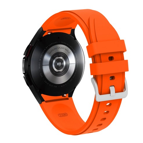 스트랩 삼성 갤럭시 시계 4 40mm 44mm smartwatch 실리콘 릿지 스포츠 correa 팔찌 갤럭시 시계 4 클래식 42mm 46mm 밴드, Orange, watch 4 classic 42mm