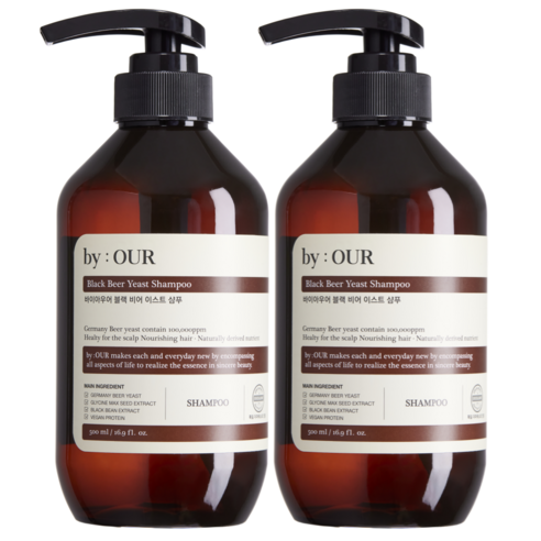 바이아우어 맥주효모 탈모 샴푸 500ml, 2개