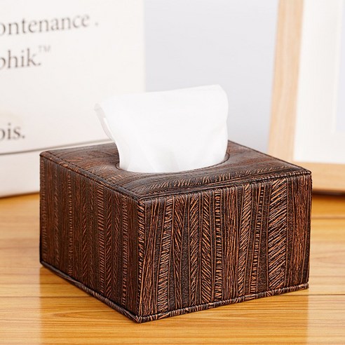 DFMEI 간단한 가죽 작은 종이 상자 호텔 정사각형 냅킨 상자 가정용 화장지 상자, 새로운 나뭇결