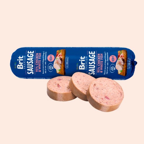 브릿 프리미엄 독 화식 강아지 사료 소세지, 1개, 800g, 닭고기&피쉬