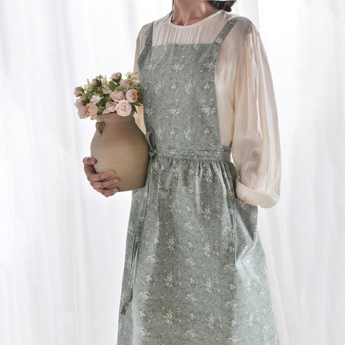 방수앞치마 52홈 방수 코튼 엔티크 원피스 앞치마, 아이보리 Best Top3