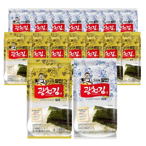 3대째 달인 재래 파래 혼합 광천김, 4g, 1개