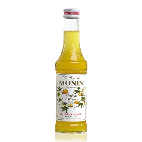 MONIN(모난) 패션후르츠 시럽 250ml 프로바텐더 라고 바리스타에게 사랑받다 칵테일/목텔 의 무알코올 희석 재료 상온 보존, 1개