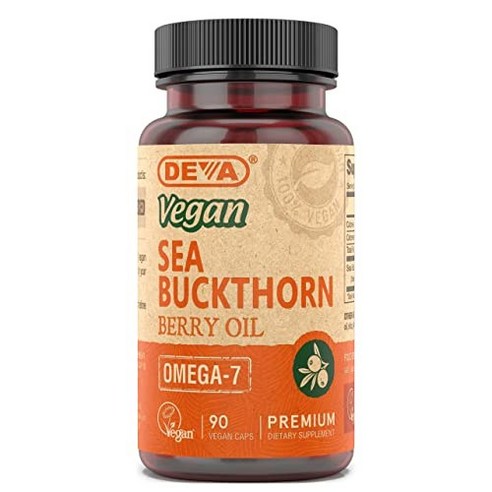 Deva Vegan Sea Buckthorn Berry Oil 500mg Cold-Pressed Unrefined Rich in ...