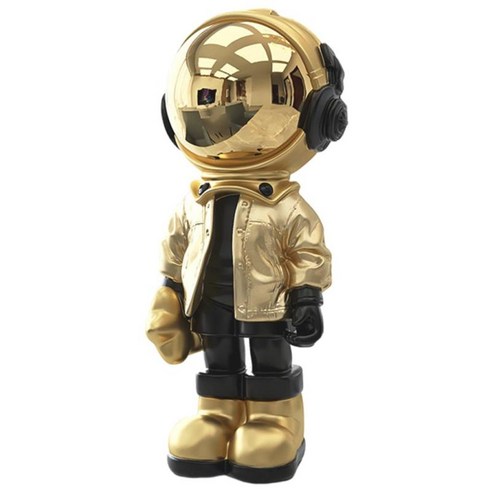 현대 우주 비행사 동상 공예 데스크탑 장식 생일 선물 장식 소장품, 금, 수지