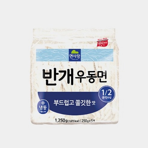 면사랑 반개우동면 1.25kg(250gx5) 냉동우동면 우동사리, 1개, 1250g