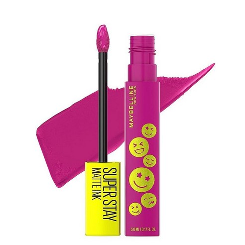 MAYBELLINE New York 슈퍼 스테이 매트 잉크 리퀴드 립스틱 트랜스퍼 프루프 롱래스팅 생일 케이크 향 쉐이드 파티 고어 4.4ml(0.17온스), 0.17 Fl Oz (Pack of 1), 455 HARMONIZER