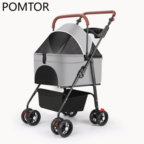 POMTOR 분리형 다기능 원터치 폴딩 유모차, 반려견과의 완벽한 외출을 위한 선택 강아지유모차개모차